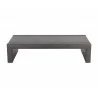 Sunpan Barella Coffee Table in Vintage Charcoal Leather - Front - Sunpan Barella Coffee Table in Vintage Charcoal Leather - Front