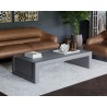 Sunpan Barella Coffee Table in Vintage Charcoal Leather - Lifestyle