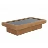 Sunpan Azelia Coffee Table in Camel Leather - Angled View - Sunpan Azelia Coffee Table in Camel Leather - Angled View