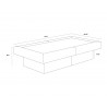 Sunpan Azelia Coffee Table in Camel Leather - Dimensions