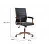 Zuo Modern Auction Office Chair in Vintage Black - With Dimensions