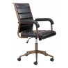 Zuo Modern Auction Office Chair in Vintage Black - Side Angled