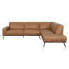 Sunpan Brandi Sofa Chaise - Raf - Camel Leather - Side
