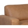 Sunpan Brandi Sofa Chaise - Raf - Camel Leather - Seat Arm Close-up