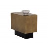 Sunpan Blakely End Table in Antique Brass - Angled with Decor