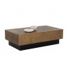 Sunpan Blakely Coffee Table in Antique Brass - Angled with Decor
