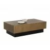 Sunpan Blakely Coffee Table in Antique Brass - Angled with Decor - Sunpan Blakely Coffee Table in Antique Brass - Angled with Decor