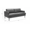 Zuo Modern Decade Sofa in Vintage Gray - With Dimension - Zuo Modern Decade Sofa in Vintage Gray - With Dimension