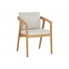 Sunpan Coraline Dining Armchair in Palazzo Cream - Angled