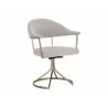 Sunpan Bexley Swivel Dining Chair - Danny Teal Front Angle - Sunpan Bexley Swivel Dining Chair - Danny Teal Front Angle