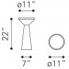Zuo Modern Omni Side Table in Black - Dimension Sheet