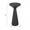 Zuo Modern Omni Side Table in Black - With Dimensions