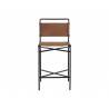 Sunpan Corrigan Counter Stool in Cognac Leather - Front Angle