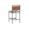 Sunpan Corrigan Counter Stool In Cognac Leather - Back Angle