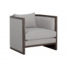 Sunpan Chloe Lounge Chair in Dark Brown And Linoso Light Grey - Angled