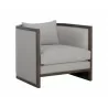Sunpan Chloe Lounge Chair in Dark Brown And Linoso Light Grey - Angled - Sunpan Chloe Lounge Chair in Dark Brown And Linoso Light Grey - Angled