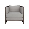 Sunpan Chloe Lounge Chair in Dark Brown And Linoso Light Grey - Front