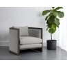 Sunpan Chloe Lounge Chair in Dark Brown And Linoso Light Grey - Lifestyle