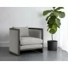 Sunpan Chloe Lounge Chair in Dark Brown And Linoso Light Grey - Lifestyle - Sunpan Chloe Lounge Chair in Dark Brown And Linoso Light Grey - Lifestyle
