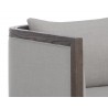 Sunpan Chloe Lounge Chair in Dark Brown And Linoso Light Grey - Arm Close-up