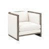 Sunpan Chloe Lounge Chair in Ash Grey And Linoso Ivory - Angled