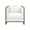 Sunpan Chloe Lounge Chair in Ash Grey And Linoso Ivory - Front
