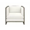 Sunpan Chloe Lounge Chair in Ash Grey And Linoso Ivory - Front - Sunpan Chloe Lounge Chair in Ash Grey And Linoso Ivory - Front