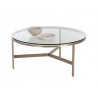 Sunpan Flato Coffee Table - Antique Brass - Front Side Angle with Decor