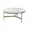 Sunpan Flato Coffee Table - Antique Brass - Front Side Angle - Sunpan Flato Coffee Table - Antique Brass - Front Side Angle