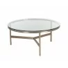 Sunpan Flato Coffee Table - Antique Brass - Front Side View - Sunpan Flato Coffee Table - Antique Brass - Front Side View