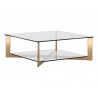 Sunpan Xavier Coffee Table Square - Antique Brass