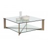 Sunpan Xavier Coffee Table Square - Antique Brass 2