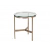 Sunpan Flato End Table - Antique Brass - Front Side Angle