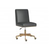 Sunpan Dean Office Chair in Brushed Brass And Bravo Portabella - Angled View