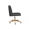 Sunpan Dean Office Chair in Brushed Brass And Bravo Portabella - Side