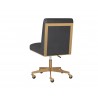 Sunpan Dean Office Chair in Brushed Brass And Bravo Portabella - Back Angle