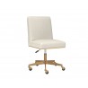 Sunpan Dean Office Chair in Brushed Brass And Meg Ivory - Angled