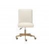 Sunpan Dean Office Chair in Brushed Brass And Meg Ivory - Front