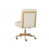 Sunpan Dean Office Chair in Brushed Brass And Meg Ivory - Back Angle