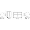 Zuo Modern Malo Coffee Table Set in Gray and Black - Dimensions Sheet