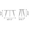Zuo Modern Kerris Coffee Table Set in Gray and Black - Dimensions Sheet