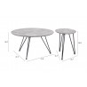 Zuo Modern Kerris Coffee Table Set in Gray and Black - Dimensions