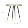 Zuo Modern Particle Side Table Gold and Black - With Dimension