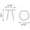 Zuo Modern Particle Side Table Gold and Black - Dimension Sheet