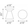 Zuo Modern Proton Side Table Gold - Dimension Sheet