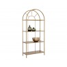 Sunpan Alcove Bookcase in Gold - Angled with items