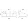 Zuo Modern Bhutan Sofa in Cream - Dimension Sheet
