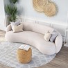 Zuo Modern Tibet Sofa in Cream - Lifestyle Top Angled