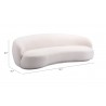 Zuo Modern Tibet Sofa in Cream - With Dimensions