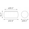 Zuo Modern Solo Coffee Table Silver - Dimension Sheet